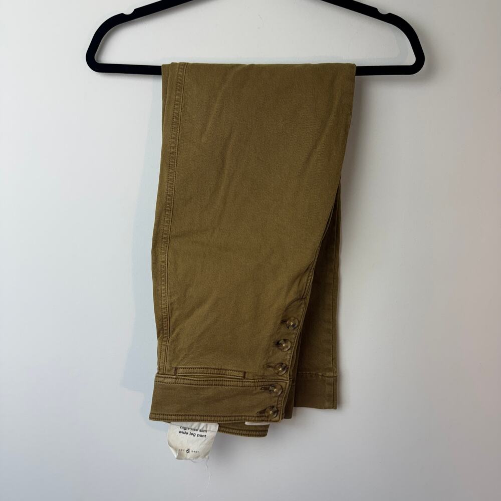 Lou & Grey Women's Brown High-Rise Slim Wide Leg Pant NEW Size 27